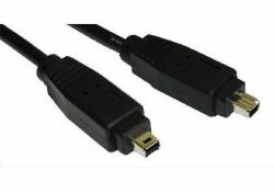 Cables Direct 1m, firewire 4pin 4-p Nero 