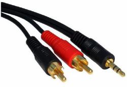 Cables Direct 3.5mm - 2xRCA, 3m cavo audio Nero, Rosso 