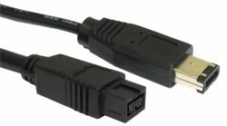 Cables Direct CDLIEE-1202 cavo firewire 2 m 9-p 6-p Nero 