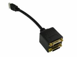 Cables Direct HDMI to DVI Splitter 0,12 m HDMI tipo A [Standard] 2 x DVI Nero 
