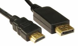 Cables Direct Display Port/HDMI, 3m DisplayPort Nero 