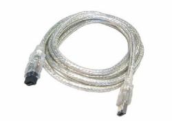 Cables Direct IEEE-120 cavo firewire 2 m 6-p 9-p Argento, Translucent 