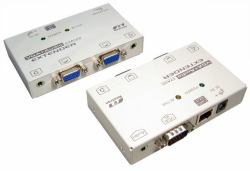 Cables Direct KVM-VGAXTAD moltiplicatore di rete Ricevitore e trasmettitore di rete Bianco 
