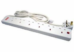 Cables Direct RB-02M06SPD prolunghe e multiple 2 m 6 presa[e] AC Interno Bianco 