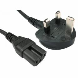 Cables Direct RB-252WH cavo di alimentazione Nero 2 m BS 1363 Accoppiatore C15 