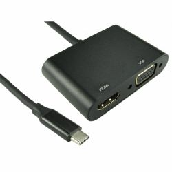 Cables Direct USB C TO HDMI 4K 30Hz + VGA 1080p @ 60Hz adattatore grafico USB Nero 