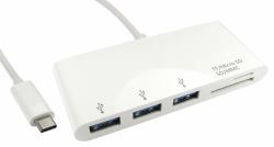 Cables Direct USB3C-HUB3CR replicatore di porte e docking station per laptop USB 3.2 Gen 1 [3.1 Gen 1] Type-A Bianco 