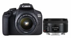 Canon EOS 2000D + EF-S 18-55 IS II + EF 50mm 1/2" Corpo della fotocamera SLR 24,1 MP CMOS 6000 x 4000 Pixel Nero 