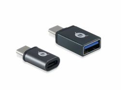 Conceptronic DONN04G adattatore per inversione del genere dei cavi USB 3.1 Gen 1 Type-C, USB 2.0 Type-C USB 3.1 Gen 1 Type-A, USB 2.0 Micro Nero 