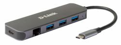 D-Link DUB-2334 replicatore di porte e docking station per laptop Cablato USB tipo-C Grigio 