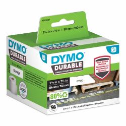 DYMO Etichette originali LabelWriter resistenti | 59 mm x 190 mm | Poliestere bianco | 170 etichette autoadesive grandi | Alte prestazioni | Per stampanti di etichette LabelWriter 