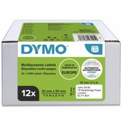 DYMO LW etichette originali multiuso | 32x57 mm | 12 rotoli da 1.000 etichette facili da staccare [12.000 pezzi] | autoadesive | per etichettatrici LabelWriter 