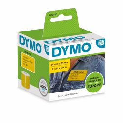 DYMO LW grandi etichette di spedizione / badge nominativi | Stampa nera su etichetta gialla | 54 mm x 101 mm | Autoadesivo | Rotolo da 220 etichette Easy-Peel | per LabelWriter 