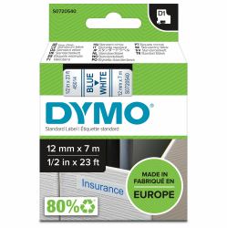 DYMO D1 etichette originali | Rotolo da 12 mm x 7 m | stampa blu su bianco | etichette autoadesive per etichettatrice LabelManager | 1 Pezzo 