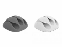DeLOCK 18297 organizer per cavi Supporto per cavo Scrivania/Parete Grigio, Bianco 6 pezzo[i] 