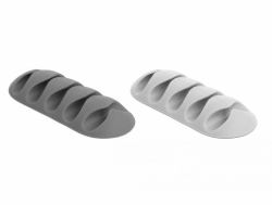 DeLOCK 18298 organizer per cavi Supporto per cavo Scrivania/Parete Grigio, Bianco 6 pezzo[i] 