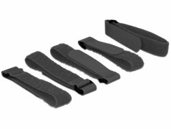 DeLOCK 18704 Velcro Nero 5 pezzo[i] 
