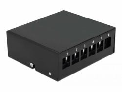 DeLOCK Pannello patch keystone a 6 porte nero 