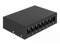 DeLOCK Pannello patch keystone a 8 porte nero 