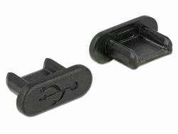 DeLOCK 64007 Copertura di sicurezza per presa elettrica USB Micro-B Nero 10 pezzo[i] 