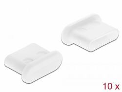 DeLOCK Custodia antipolvere per USB Type-C femminile senza manico 10 pezzi bianco 