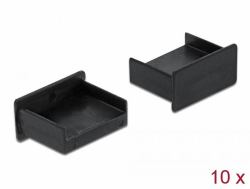 DeLOCK Custodia antipolvere per USB Type-A femminile senza manico 10 pezzi nero 