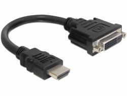 DeLOCK 0.2m HDMI-DVI M/F 0,2 m HDMI tipo A [Standard] DVI-D Nero 