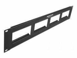 DeLOCK Ritaglio 4 x 90,5 x 45,2 mm pannello patch Easy 45 da 19″, 2U, nero 