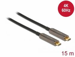 DeLOCK Cavo video ottico attivo USB-C 4K 60 Hz 15 m 