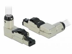 DeLOCK Montaggio campo Plug RJ45 Cat.6A metallo ad angolo 