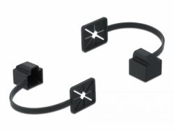 DeLOCK Copertura antipolvere per RJ45 maschio con clip di montaggio nero 