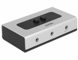 DeLOCK 87699 commutatore audio Nero, Grigio 