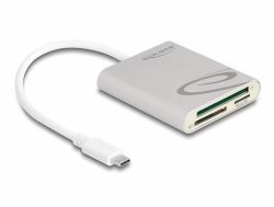 DeLOCK Lettore di schede USB Type-C per schede di memoria Compact Flash, SD o Micro SD 