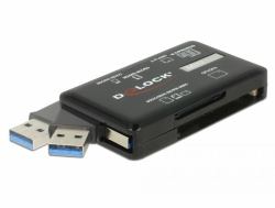 DeLOCK Lettore di schede SuperSpeed USB 5 Gbps per schede di memoria CF / SD / Micro SD / MS / M2 / xD 