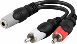 Deltaco AA-6A cavo audio 0,1 m 3.5mm RCA Nero 
