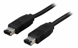 Deltaco FW-2 cavo firewire 2 m 6-p Nero 