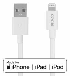 Deltaco IPLH-4005 cavo Lightning 0,5 m Bianco 
