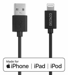 Deltaco IPLH-412 cavo Lightning 2 m Nero 