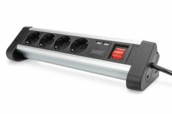 Digitus DA-70614 prolunghe e multiple 1,5 m 4 presa[e] AC Interno Nero, Argento 