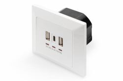 Digitus CHARGER BOX F.SMARTPHONE/TABLET - 2XUSB 1XUSBTYPE-C 5V 3.1A