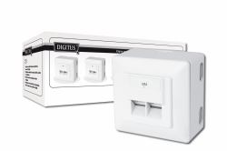 Digitus CAT 6, Cl. E presa energia RJ-45 Bianco 