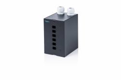 Digitus Distributore per guida DIN a fibre ottiche, 6 porte, SC SX/LC DX, nero 