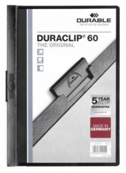Durable Duraclip 60 cartellina con fermafoglio PVC Nero, Trasparente 