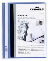 Durable DURAPLUS cartellina con fermafoglio Blu, Trasparente 