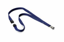 Durable Textile lanyard SOFT COLOUR midnight blue tracolla Supporto per badge Metallo, Tessile Blu 