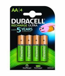 Duracell AA 2400mAh 4 Pack Batteria ricaricabile Stilo AA Nichel-Metallo Idruro [NiMH] 