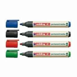 Edding EcoLine 21 marcatore permanente Nero, Blu, Verde, Rosso 4 pz 