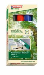 Edding 22 EcoLine marcatore permanente Punta smussata Nero, Blu, Verde, Rosso 