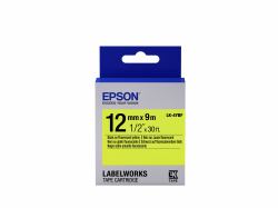 Epson Nastro fondo Fluorescente Giallo per testo Nero 12/9 LK-4YBF 