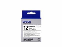 Epson Nastro fondo Bianco per testo Nero, altamente adesivo 12/9 LK-4WBW 